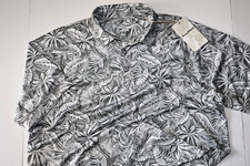 Tommy Bahama Polo Shirt Tropical Score Island Zone Grey SS New Medium M