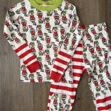 Hanna Andersson Dr. Seuss Grinch Mix It Up Long John Pajamas Size 120 6-7