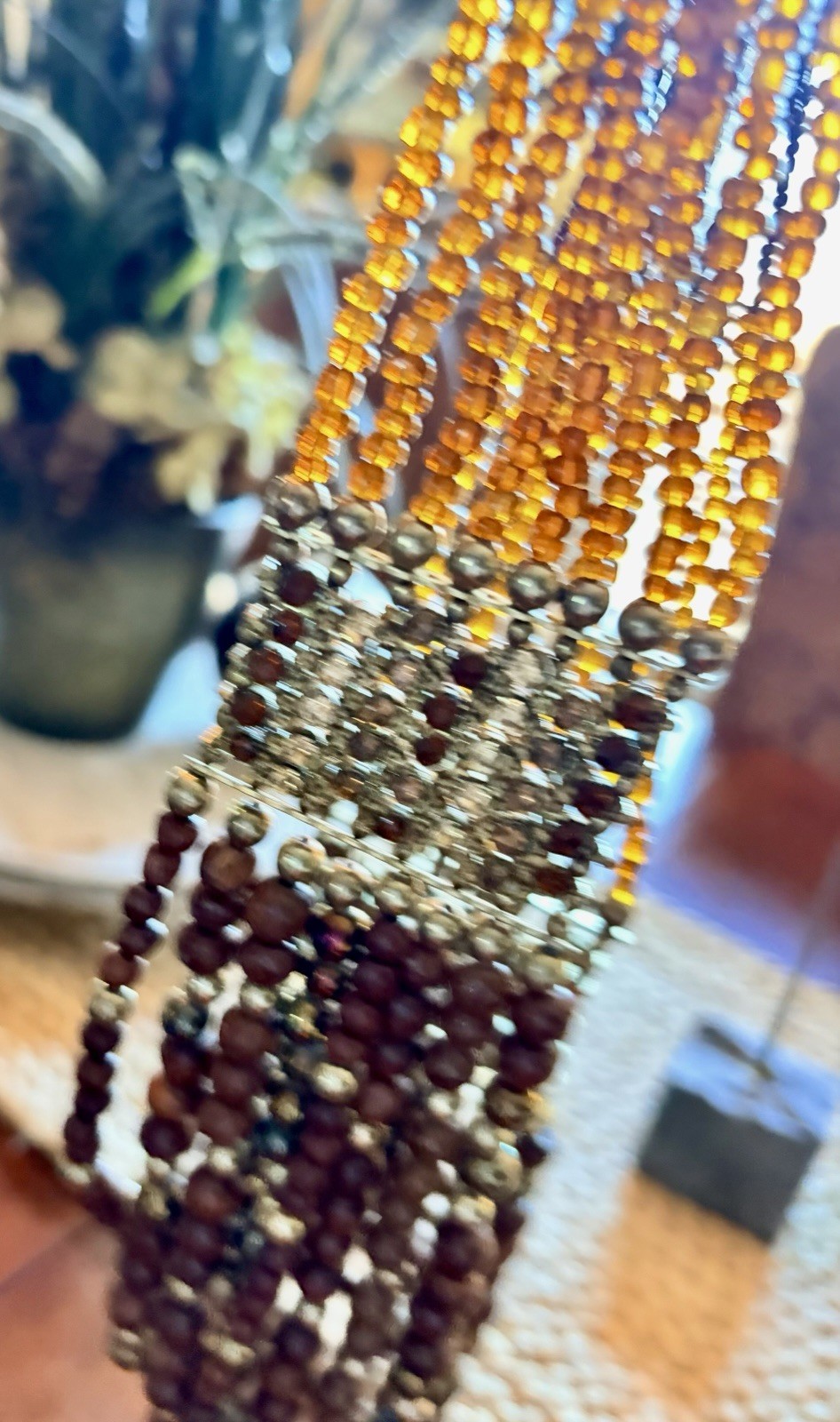 VTG Multicolor Beads Multi Strand Statement Neckl… - image 11