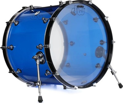 DW Design Series Acrylic Bass Drum - 18 inches x 22 inches, Indigo Blue,