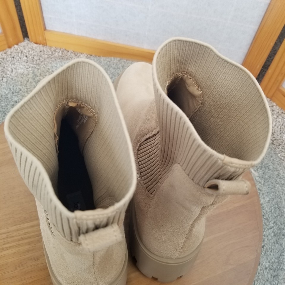 Steve Madden Ankle Boots Sand Suede Sock Pull On Style Women's Size 11 ...