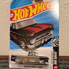 Hot Wheels Rod Squad Custom '62 Chevy Pickup Truck Black Diecast 1:64 Unopened