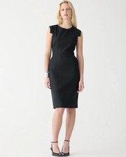 J Crew Resume Dress Size 8 Black Sheath Cap Sleeve NWT Lined Workwear