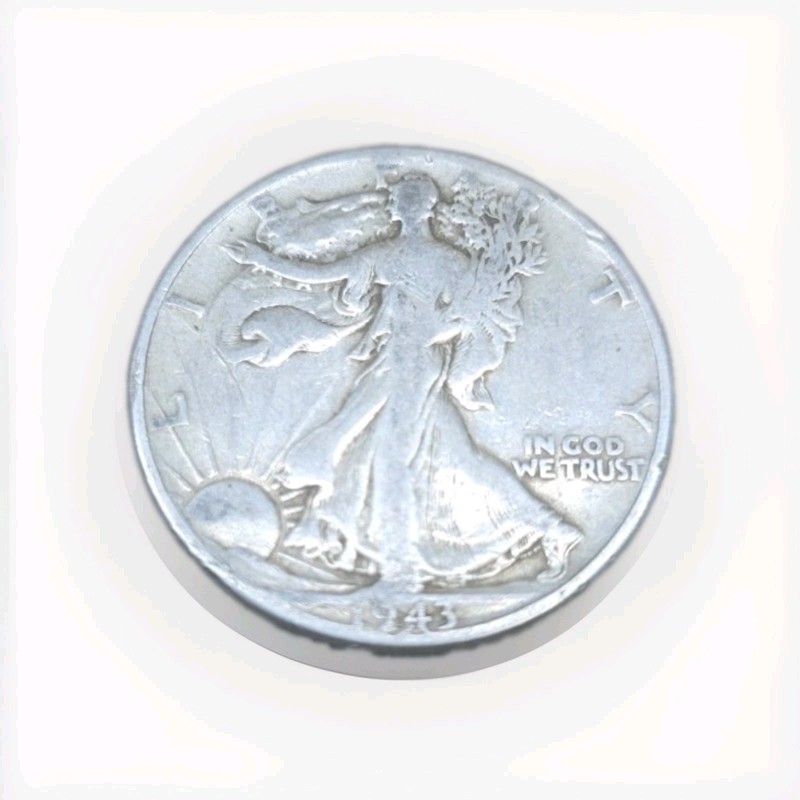 1943 Walking Liberty Half Dollar 90% Silver Philadelphia Mint Circulated Coin