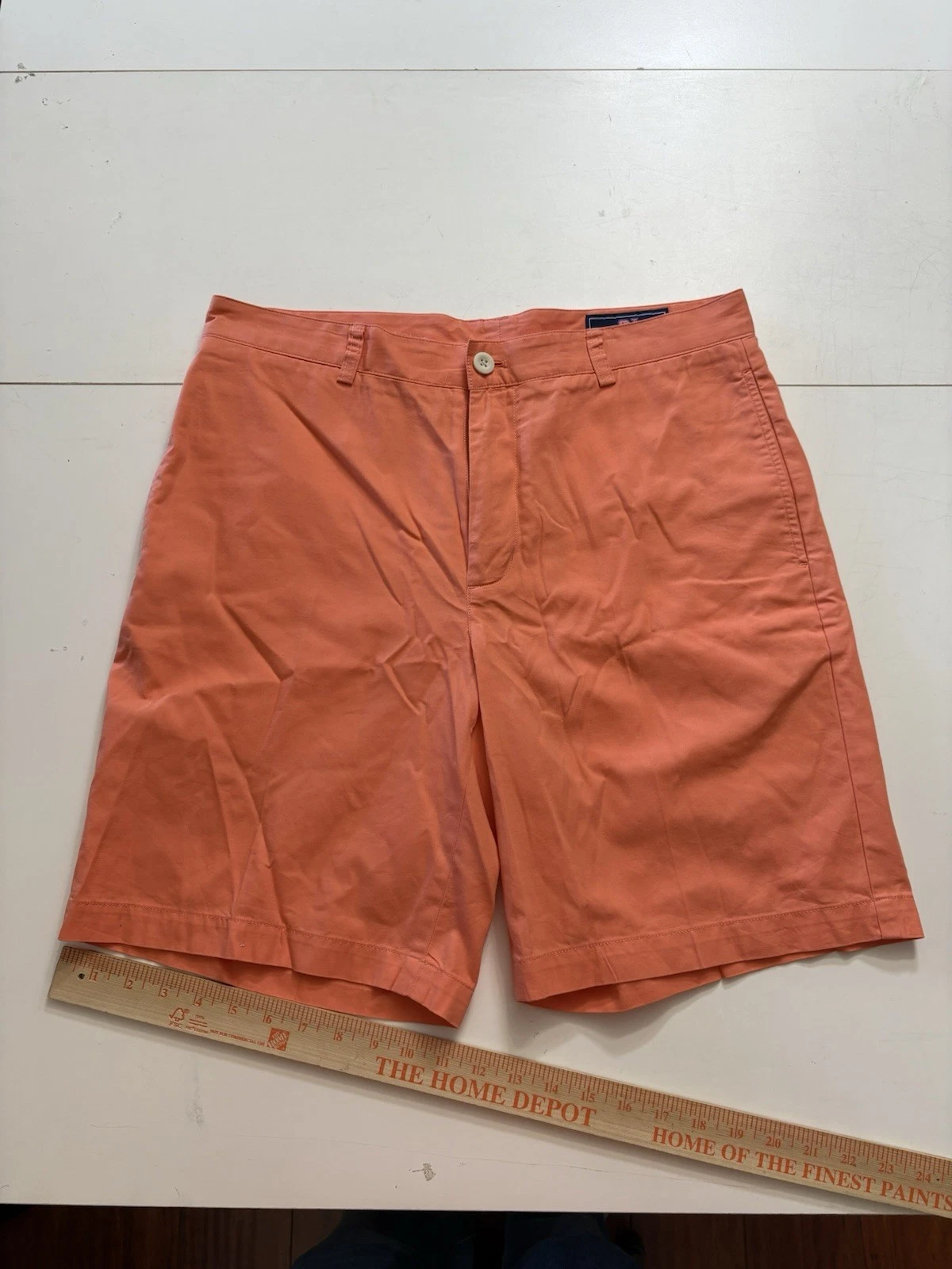 Vineyard Vines Men’s Club Chino Flat Shorts Coral Orange Size: 33 | 100% Cotton
