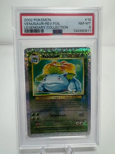 Pokemon Legendary Collection #18 VENUSAUR REVERSE FOIL PSA 8 NM/Mint