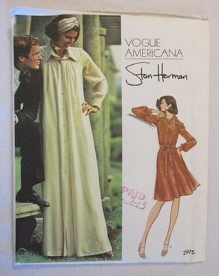 Vntg. Vogue Americana Sewing Pattern 2975 by Stan Herman Maxi Shirt Dress Sz. 14
