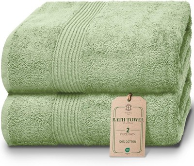 HomeBurg Luxe 2-Piece Bath Towel Set   Large Soft Cotton Towels 27X54 inches