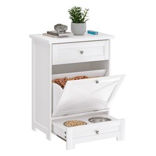 Dog Feeding Station with 2 Elevated Bowls,Pet Feeder Station with Tilt Out Do...