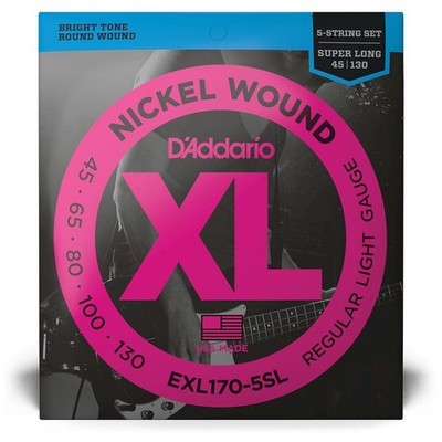 D Addario EXL170-5SL - XL 5-String Bass Nickel Wound, Super Long Scale 45-130