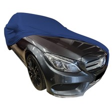 Abdeckplane passend f&uuml;r Mercedes-Benz C63 AMG f&uuml;r Innen mit Spiegeltaschen Blau