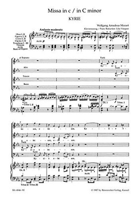 Mass in C Minor K.427 (Vocal Score), Wolfgang Amadeus M