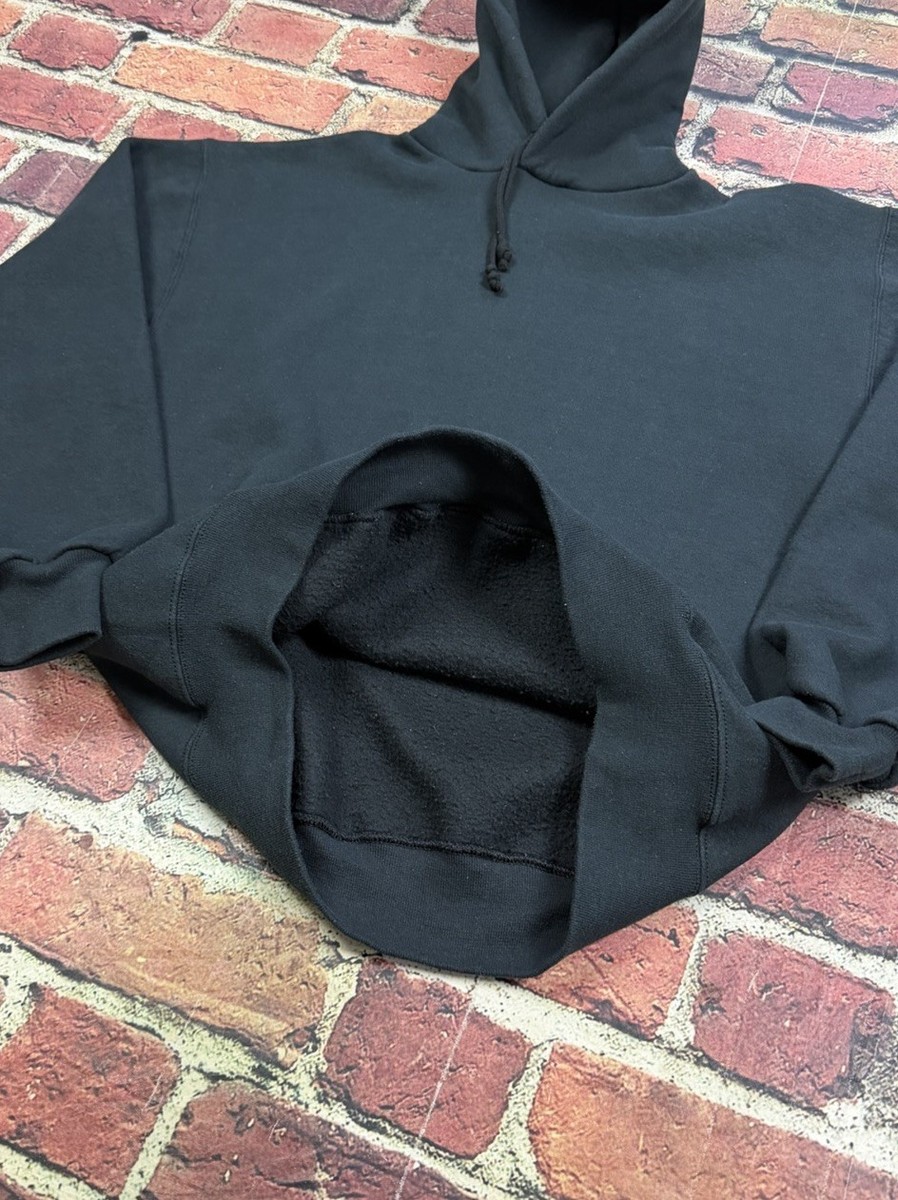 Vintage 90s Russell Athletic Hoodie Sweatshirt USA Made Black