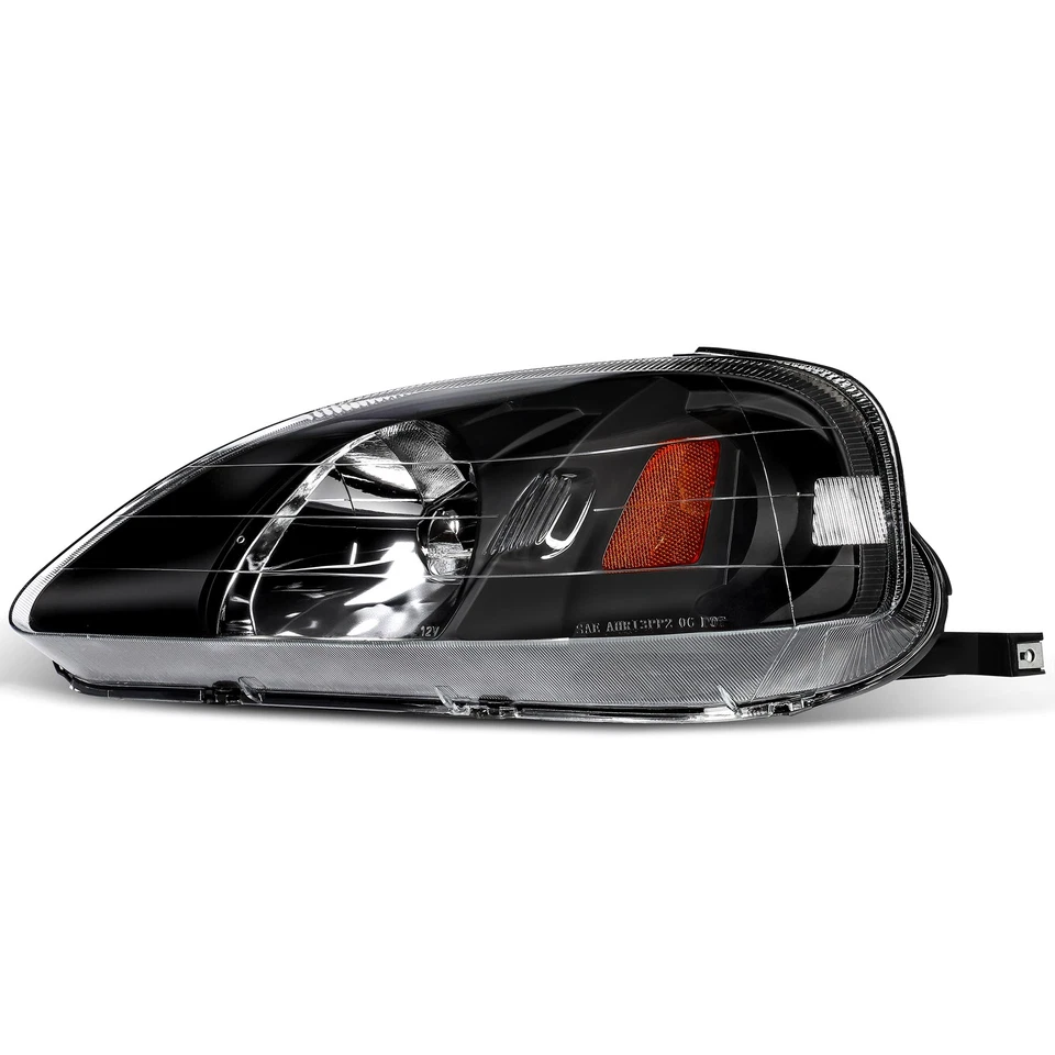 Compatível com conjunto de faróis Honda Civic 1999-2000 faróis luz preta par de canto - Imagem 4 de 4