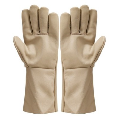 High Performance Cowhide Welding Gloves Flame Retardant with Canvas Back Design