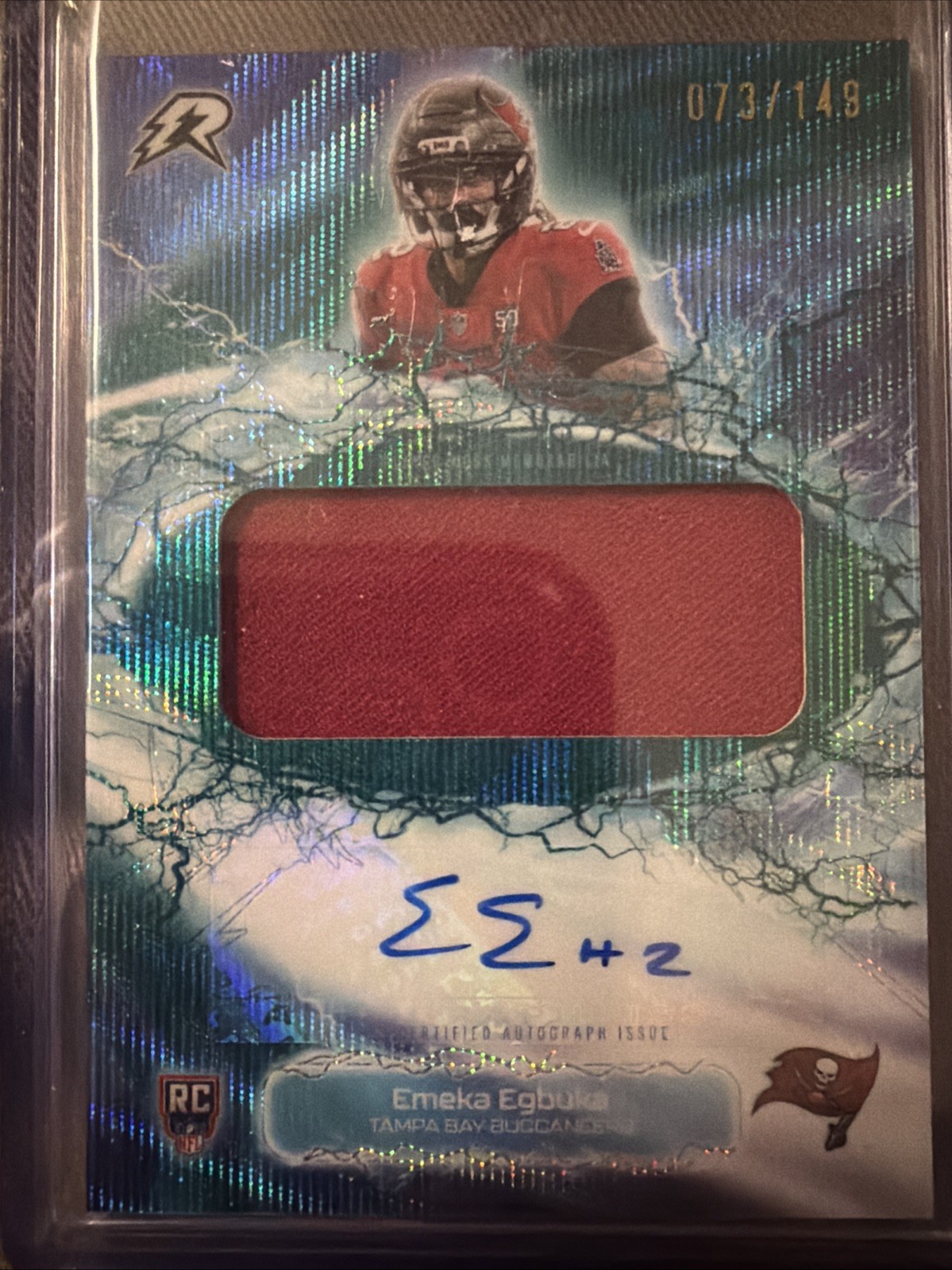 Emeka Egbuka 2025 Topps Resurgence Radial Rookie Relic Autographs #RRAEE Base