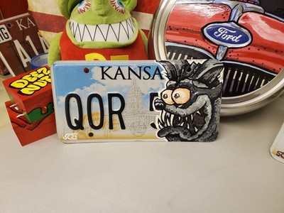 Roth/Fink Inspired Trash Panda Hand Painted Vintage License Plate Art