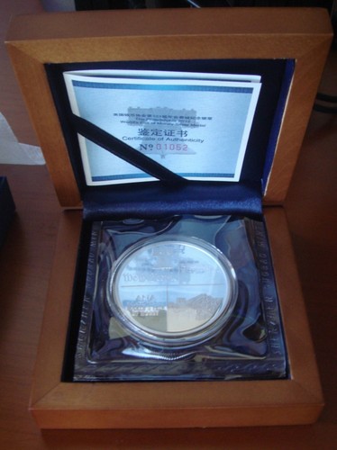 2012 Panda Philadelphia ANA Worlds Fair China argento 1 oz prova con scatola custodia certificato di autenticità - Foto 6 di 6