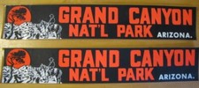 2 VINTAGE c. 1950's GRAND CANYON NATIONAL PARK Arizona BUMPER STICKERS