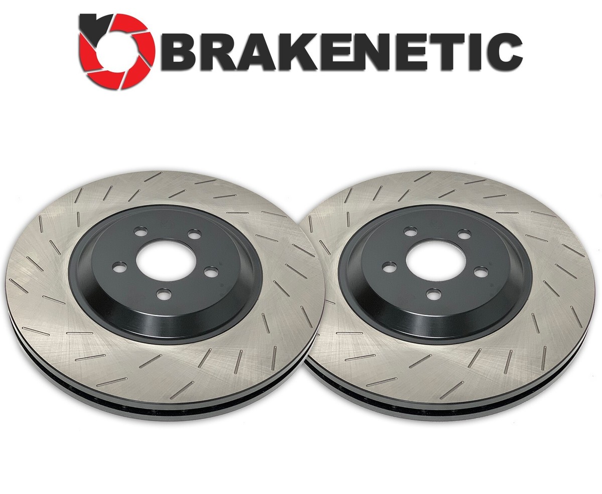 FRONT BRAKENETIC Slotted Brake Rotors Hellcat SRT w/6P Brembo