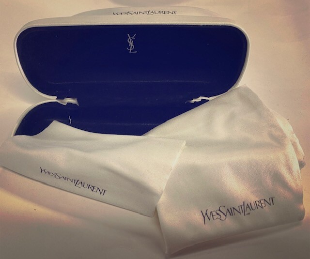 OCCHIALI DA SOLE YVES SAINT LAURENT YSL CUSTODIA RIGIDA CON PANNO PER PULIZIA E SACCHETTO POLVERE