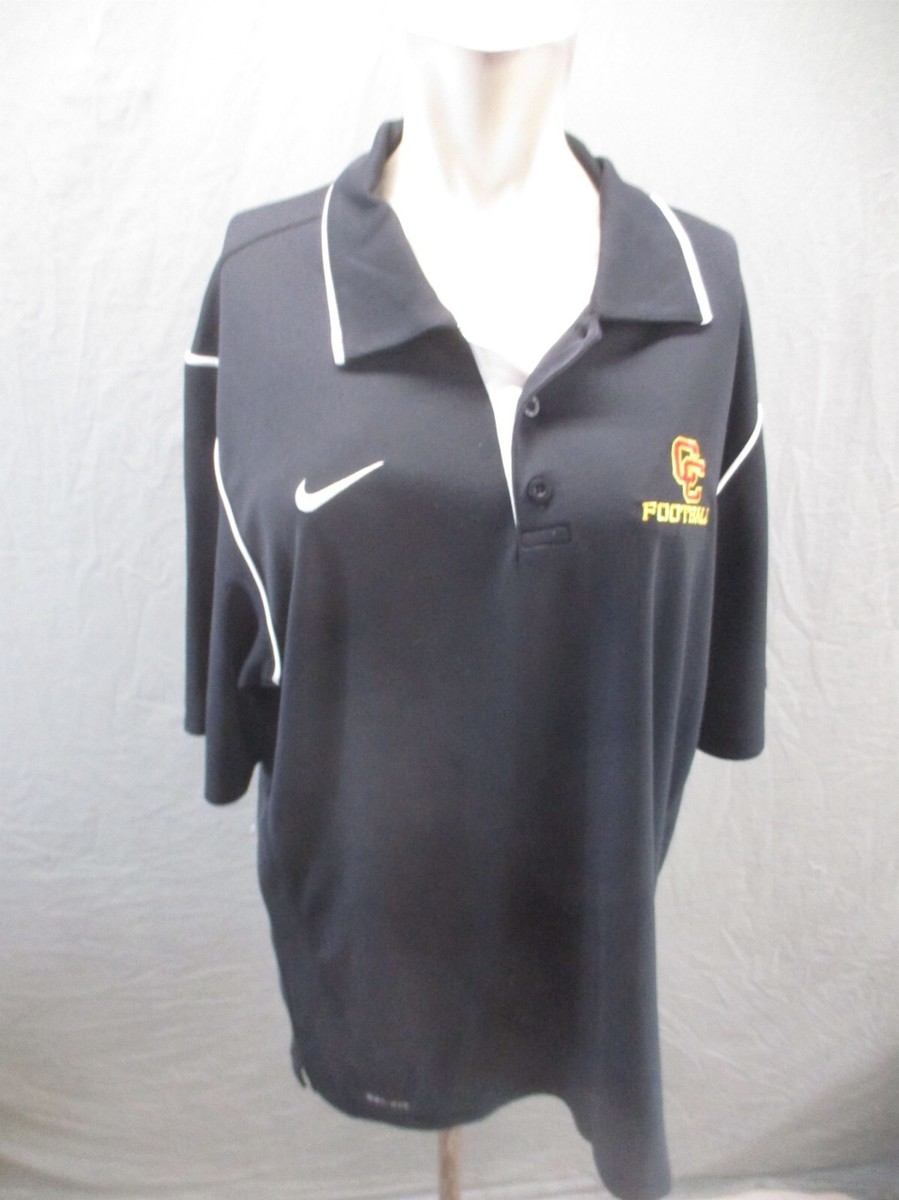 NIKE DRI-FIT Size L Men 1/2 Button Collared Short Sleeve Football Polo  Shirt 851
