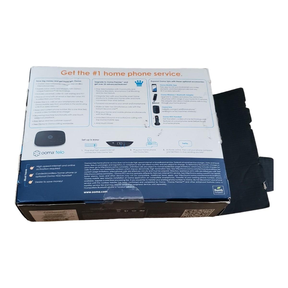 Ooma Telo Air + HD2 Handset New open box | eBay