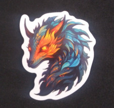 Colorful Mystical Guardian Dragon Sticker 2" x 1.75" AO 