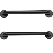 2x Croydex 450mm S/Steel Safety Grab Rail Non-Slip Bathroom Support Handle