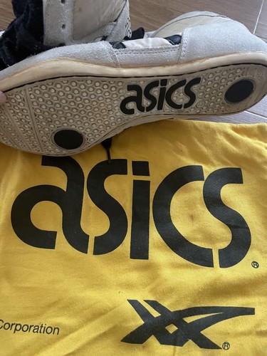asics Boxing Wrestling Shoes TWR325 White Black Line Black Laces US9 (26cm) - Picture 2 of 5