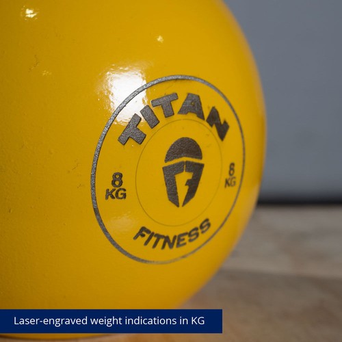 Titan Fitness 8 KG Competition Kettlebell, Color-Coded Yellow, 35mm Grip - Picture 4 of 9
