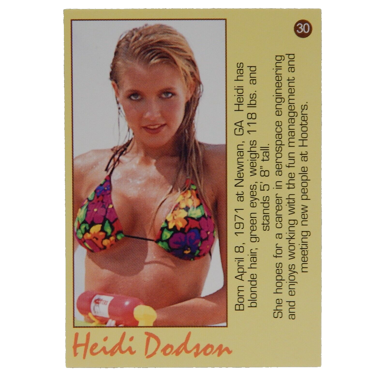 HEIDI DODSON HOOTERS RESTAURANT CALENDAR GIRL | eBay