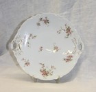 Vintage Double Handled Plate Haviland Limoges France Hand Painted  Pink Roses — photo 2