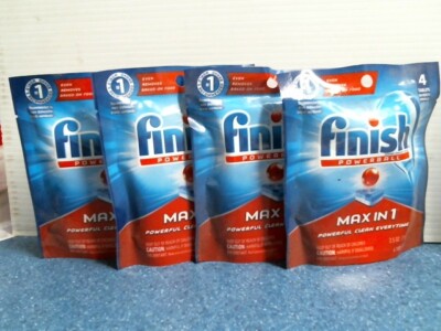 Finish Powerball Max-in-1 Automatic Dishwasher Detergent, Lot of 4, FREE SHIP