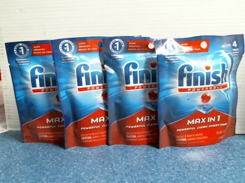 Finish Powerball Max-in-1 Automatic Dishwasher Detergent, Lot of 4, FREE SHIP