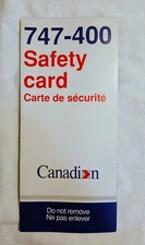 Brand Canadian Airline Safety Card 1990