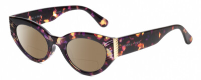 Kendall+Kylie ALEXANDRA Cateye Polarized BIFOCAL Sunglass Violet Tort 49mm 41Opt