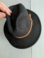 Belted Fedora Rancher Hat Classic 65  Polyester 35 Wool 8" Front to Back .