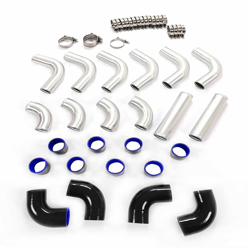 Universal 2.5 Inch Intercooler Piping Kit – 12-Piece With T-Bolt Clamps & Silicone Couplers For Turbocharged Performance Cars - View #2