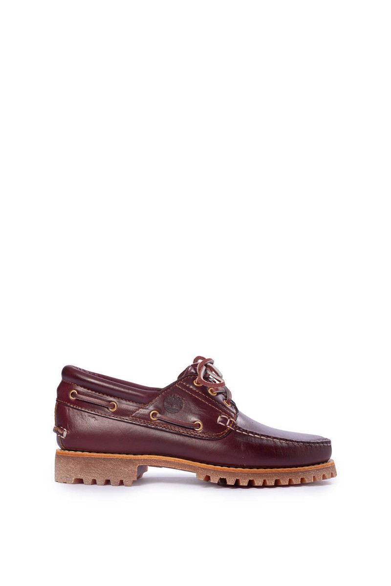 靴 Timberland AUTHNTIC 3 EYE FL BLK/OLV 11 Men's 3-Eye Lug Handsewn Boat Shoe - Burgundy | Timberland US