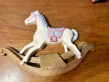 Rocking Horse Wall Plaque Painted Plastic, Hanging Decor, Nursery-Free Shipping