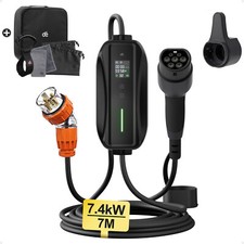 7M Type 2 EV Portable Adjustable Charger 5PIN 1-Phase 32A 7.4kW for BYD MG Tesla