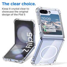 For Samsung Galaxy Z Flip 5 5G Case Clear Phone Magnetic Shockproof Slim Cover