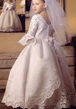 NWT White Girls Pageant Gown Flower Girl Dress First Communion Dress New F505