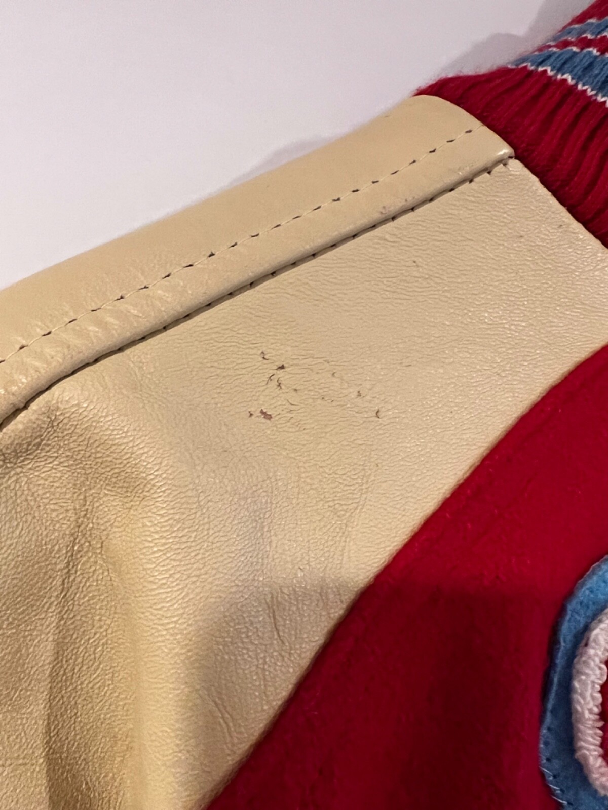 Unique vintage varsity wool jacket.Genuine leathe… - image 8