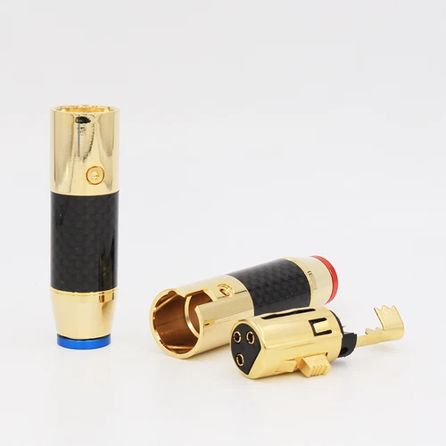 Pair Audiophile HiFi Gold Pating 3Pin XLR Plug Balanced Male or Female Connector - Picture 1 of 5