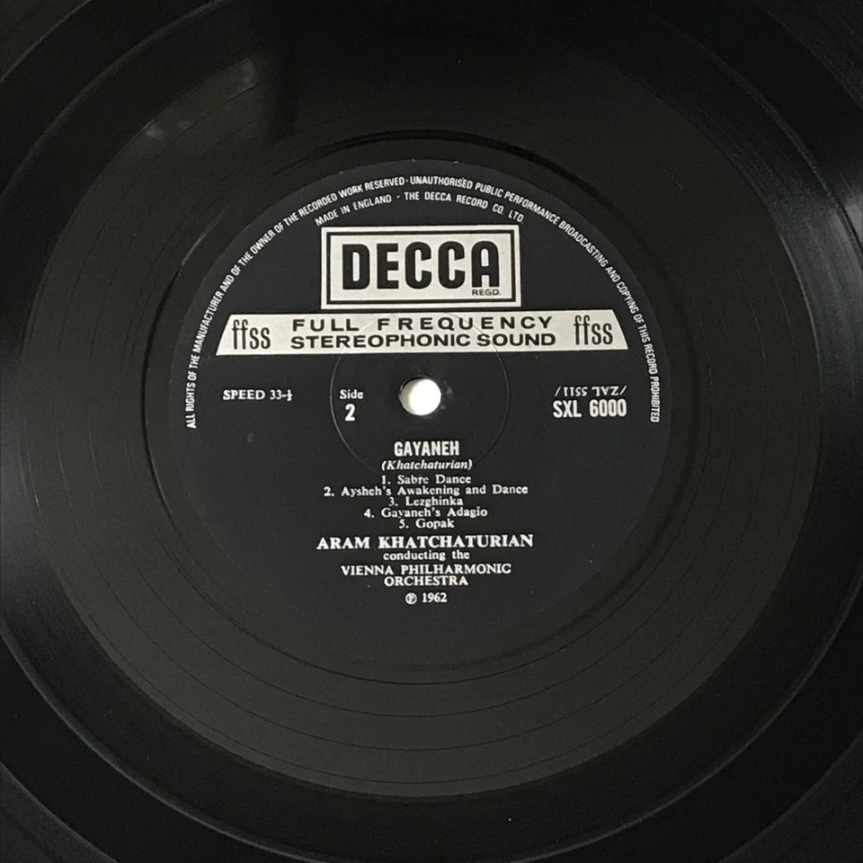 Khatchaturian - Spartacus/Gayaneh ED1/1962 - Vienna Orch - LP Record - SXL 6000 - Image 4 of 4