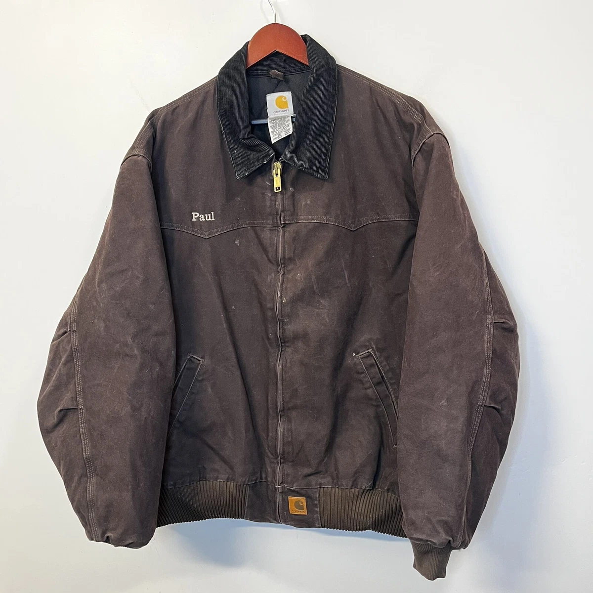 Vintage Carhartt Brown Duck Canvas Western Jacket J14 DKB Mens size 3XL