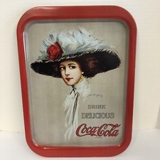 Vintage Coca Cola Metal Serving Tray 1971 Made In USA Hamilton King 1909 Girl