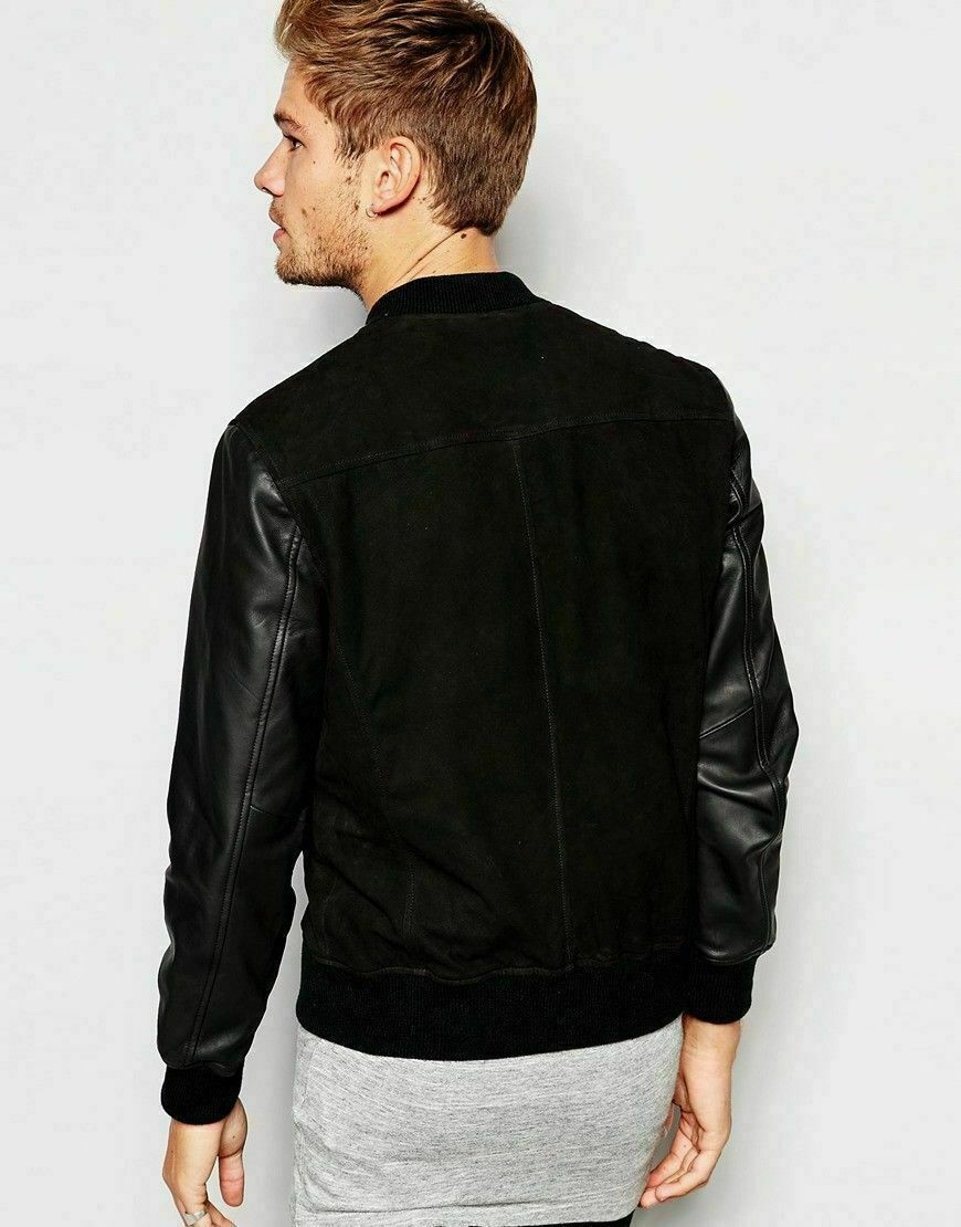 ALTRA Giacca Cappotto Uomo Vera Pelle di Agnello Alta Qualità Affare Limitato Bomber Nero